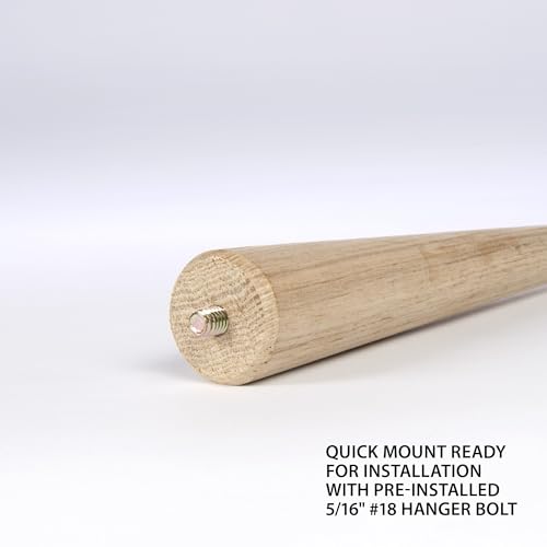 Waddell Round Taper Leg, 6" H | Self Leveling Sanded Wood Coffee Table Legs with 5/16" Hanger Bolt | Replacement Unfinished Furniture Legs for DIY Waddell