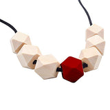 Jdesun 60 Pieces Geometric Shape Wood Beads, 0.55 Inches Unfinished Wooden Spacer Beads Craft Balls for DIY Arts Projects Jewelry Making Jdesun