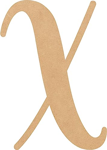 Wooden 2 Inch X Tall Letters Paintable Craft, Unfinished Blank Casking Cream Wood Letter, Font Wall Hanging Alphabets, Kids Learning Letters - WoodArtSupply