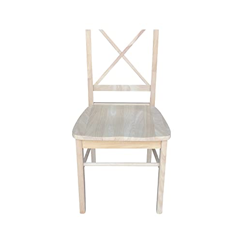 International Concepts Pair of X-Back Dining Chairs, Unfinished Wood IC International Concepts