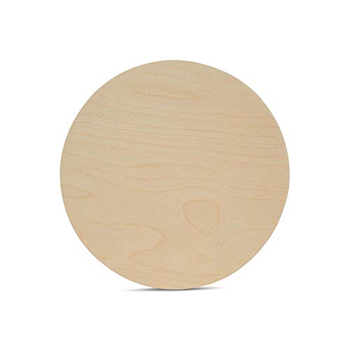 Wood Circle Disc 6 inch Diameter, 1/4 inch Thick, Birch Plywood, 3 Piece Pack of Unfinished Round Wooden Circles for Crafts by Woodpeckers Woodpeckers