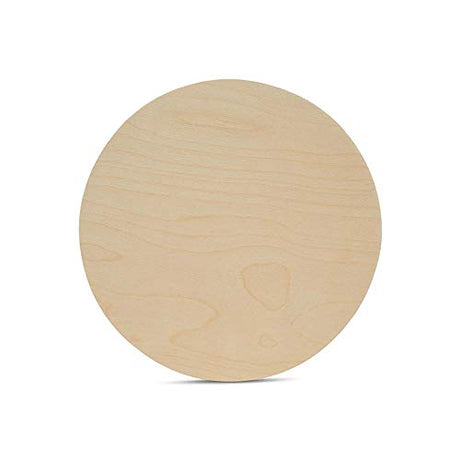 Wood Circle Disc 6 inch Diameter, 1/4 inch Thick, Birch Plywood, 3 Piece Pack of Unfinished Round Wooden Circles for Crafts by Woodpeckers Woodpeckers