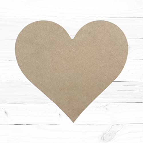 Heart Shape, Unfinished Blank Heart Cutout, Wooden Valentine Craft Shape, Paintable MDF - WoodArtSupply