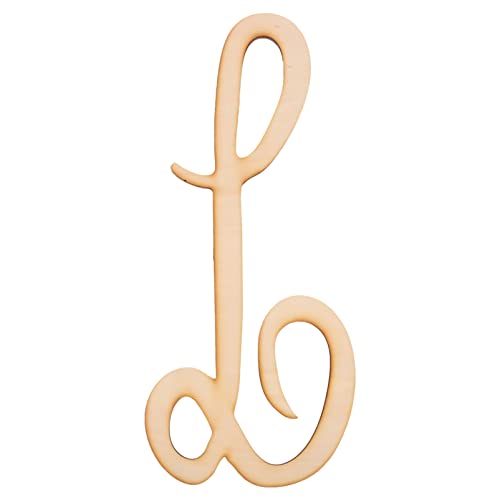Sewroro Cursive English Alphabet Wooden Letter Chips Wooden Letter l Letters Wall Decor Unfinished Letter Wall Decor Wooden Alphabet Letters 12 Inch Sewroro