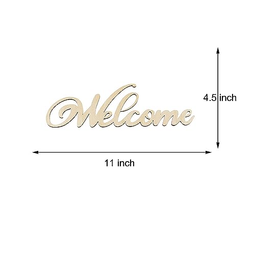 Joyavo 5 Pcs Unfinished Wood Sign Cutout Hello Welcome Thankful Home Love Wooden Letter Sign Block Words Sign for Wreath Crafts Door Hanger Wall Art Joyavo