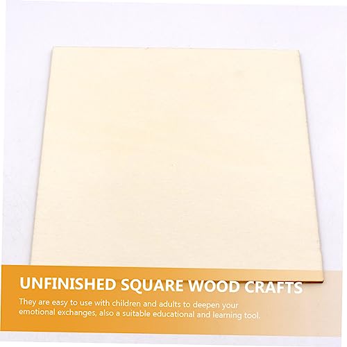 SEWOART 16pcs Pieces Square Wood Chips Wooden Cutouts Board Wooden Pallets Unfinished Wood Tiles Wooden Square Cutouts Wooden Squares for Crafts SEWOART