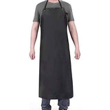 RUIBOLU Waterproof Rubber Vinyl Black Work Apron 43" Adjustable Bib for Dishwashing, Lab, Butcher, Garden,Dog Grooming aprons.1 PACK RUIBOLU