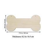 3 Pcs Dog Bone Wood Sign Blank Wooden Plaque Unfinished Wood DIY Crafts Hanging Sign with Ropes for Puppy Pet House Door Wall Decorative, 3.9x7.9 Creaides
