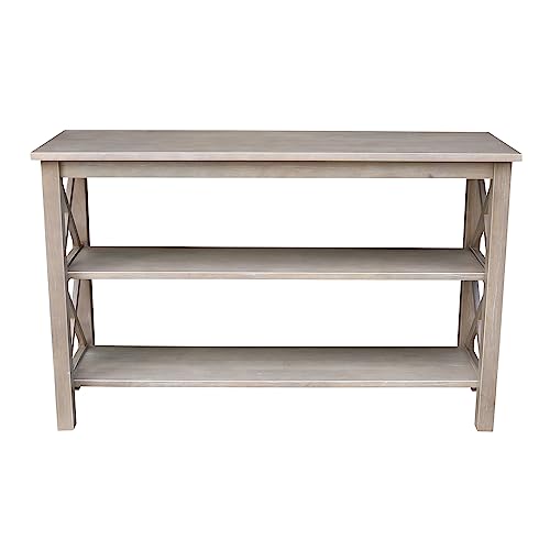 International Concepts Hampton Console Table, Washed Gray Taupe - WoodArtSupply