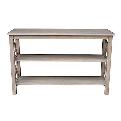 International Concepts Hampton Console Table, Washed Gray Taupe - WoodArtSupply