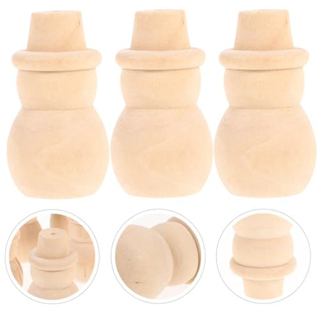 ifundom 20Pcs Wood Peg Dolls Unfinished Snowman Wooden People Unpainted Blank Wooden Peg Dolls Figures for DIY Crafts ifundom