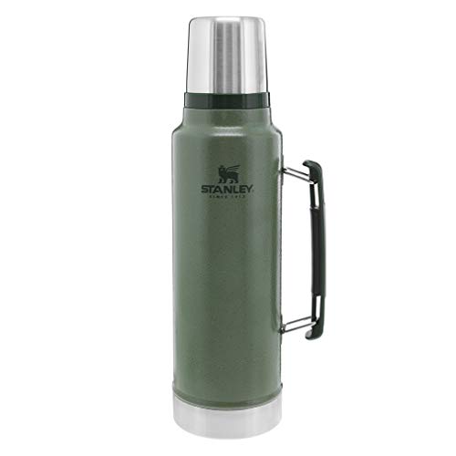 Stanley Classic Vacuum Insulated Wide Mouth Bottle - Hammertone Green - BPA-Free 18/8 Stainless Steel Thermos for Cold & Hot Beverages - 1.5 QT STANLEY
