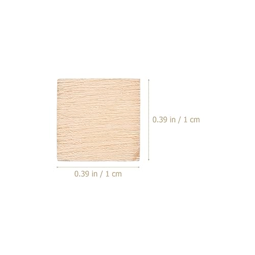 Amosfun 200 Pcs 10mm Wooden Coasters Wood- Burning Blanks Blank Tiles for Crafts Rounds Unfinished Plank Squares Craft- Square Wood Slices Blank Wood Amosfun