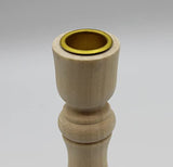 7 Inch Tall Unfinished Wooden Candlesticks with Metal Candle Holder Cup Center - Versatile & Customizable Decor for Crafting, Home, and Group Creative Hobbies