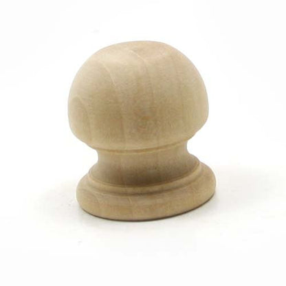 Mylittlewoodshop Pkg of 6 - Finial Dowel Cap - 1-1/16 Tall with 1/2 inch Hole Unfinished Wood (WW-DC8005-6)