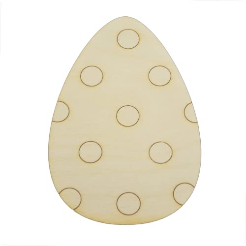 Unfinished Detailed Easter Egg 2 Wood Cutout Available in a Variety of Sizes and Thicknesses (1/4" Thickness, Medium 5.25" x 8" (Sold Individually)) - WoodArtSupply