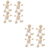 Tofficu 8 Pcs Wooden Figures Unfinished Peg People Wooden Jointed Figure Unfinished Wooden Figurines Wooden Peg People Wood Human Figure Model DIY Tofficu