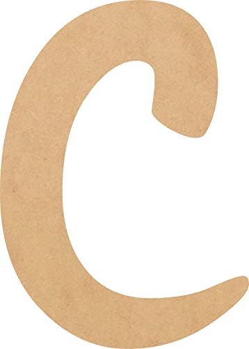 Unfinished Wooden Letter 8 Inch Craft, Wood Letter C Alphabet Nursery Decor, Muthike MDF Wall Hanging Door Hanger