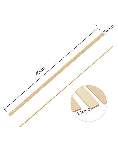 Pllieay 30 Pieces Bamboo Sticks Wooden Craft Sticks Extra Long Sticks for Crafting (15.7 Inches Length × 3/8 Inches Width) Pllieay