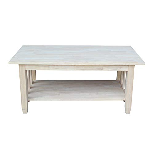International Concepts Mission Tall Coffee Table, Unfinished IC International Concepts