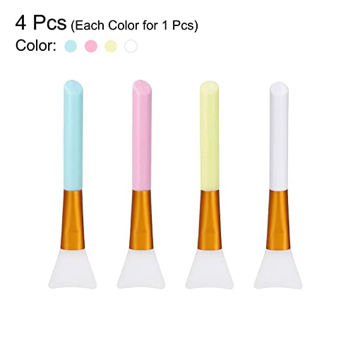 MECCANIXITY Silicone Epoxy Brushes Pink/Blue/White/Yellow Applicator DIY Brush for Making Epoxy Tumbler, Pack of 4 MECCANIXITY