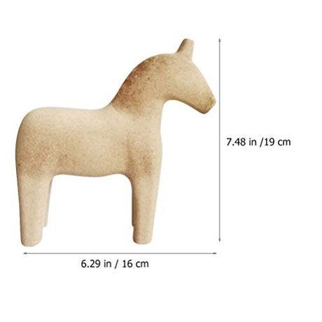 HEALLILY Vintage Unfinished Swedish Wooden Dala Horse Unfinished Wooden Horse Figurine Statue Horse Painting by Yourself S HEALLILY
