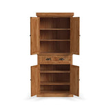 Homestyles Nantucket Storage Cabinet Kitchen Pantry with Drawers and Adjustable Shelves, 71.5 Inch Height, Natural Brown Maple Finish homestyles