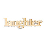 Laughter Wood Sign Home Decor Gallery Wall Art Unfinished GIA 18" x 5" Woodums