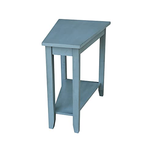 IC International Concepts International Concepts Keystone Accent Table, Ocean Blue - Antique Rubbed - WoodArtSupply