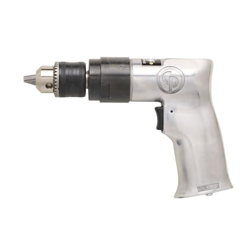 Chicago Pneumatic CP785 - Air Power Drill, Power Tools & Home Improvement, 3/8 Inch (10 mm), Keyed Chuck, Aluminum Housing, Pistol Handle, 0.5 HP / - WoodArtSupply