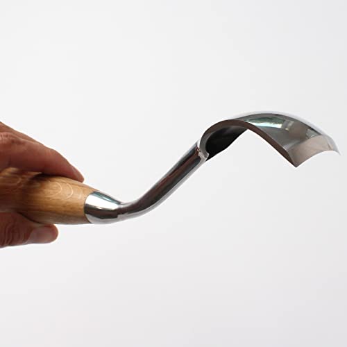 Stryi Long Bent Gouge 1.6 In BG40, Handmade Wood Carving Large Gouge For Two Hands, Deep Cuts Gouge, Volume Wood Cutting Tool, Kuksa Spoon Bowl StryiCarvingTools