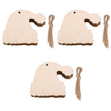 Abaodam 30Pcs Christmas Hat Shape Hanging Decor Wooden Santa Hat Hanging Ornaments Xmas Tree Hanging Pendants Unfinished Wood DIY Crafts with Rope Abaodam