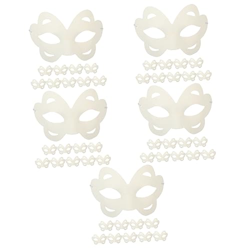 NOLITOY 50 Pcs Diy Hand Painted Mask Therian Mask Cosplay Blank Mask Kids Unfinished Masks Paintable Half Masks Blank Masks to Decorate Party Masks NOLITOY