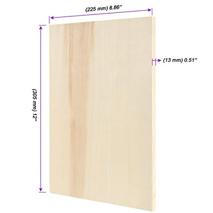 JOIKIT 14 Pack 9 x 12 Inch Wood Canvas Panels, Artist Wooden Canvas Board Unfinished Wood Cradled Painting Panel Boards for Burning, Pouring, String