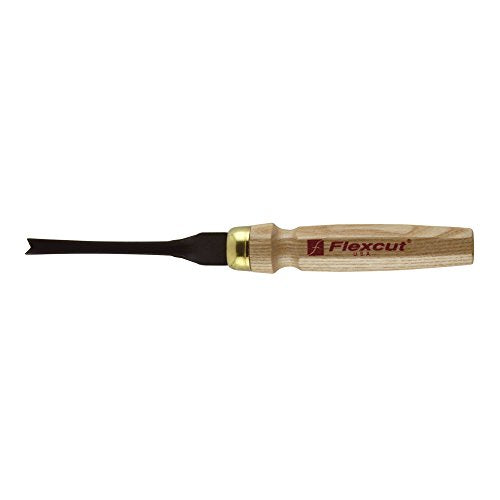 Flexcut Mallet V-Tool, Straight Gouge Chisel, 60 Degrees, 3/8 Inch (MC360) - WoodArtSupply