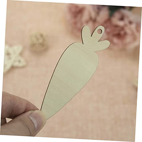 Gogogmee 30Pcs Carrot DIY Woodsy Decor Arts and Crafts for Kids Wooden Crafts Easter Carrot Hanging Ornaments DIY Carrot Slices Easter Wood Cutouts Gogogmee