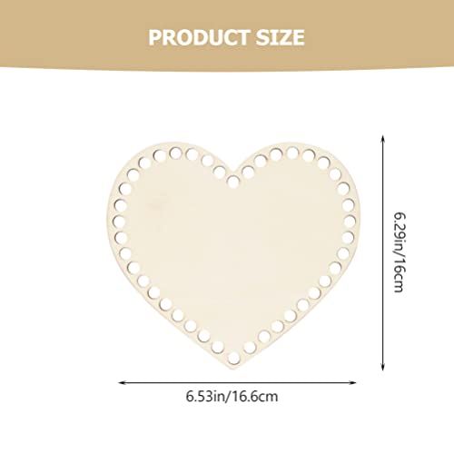 ULTNICE 4pcs Natural Wooden Basket Bottom Heart Shape Blank Crochet Knitting Basket Wood Base Shaper for DIY Basket Craft Weaving Making Supplies ULTNICE