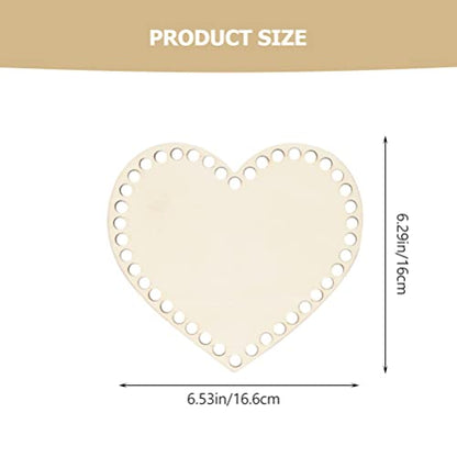 ULTNICE 4pcs Natural Wooden Basket Bottom Heart Shape Blank Crochet Knitting Basket Wood Base Shaper for DIY Basket Craft Weaving Making Supplies - WoodArtSupply