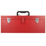 URREA Storage Box - Heavy Duty 20" x 7" x 7" Metal Tool Box with Chrome Plated Metallic Latch & Durable PVC Handle - D5 Urrea