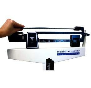 Health O Meter 450KL Mechanical Beam Scale with Height Rod, Capacity 500 lb, Graduation 1/4 lb, 10-1/2" Width x 14" Depth Platform - WoodArtSupply