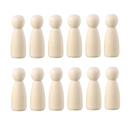 Kisangel 20pcs DIY Peg Doll Angel Wood Bodies Unfinished Wooden Peg People for Crafting People Shapes for Arts and Crafts 65mm