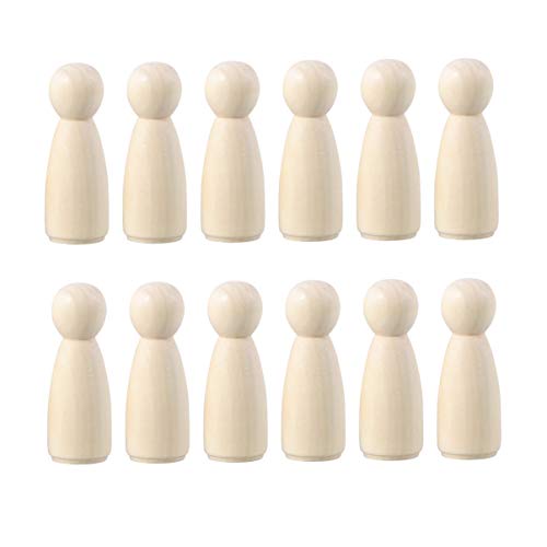 Kisangel 20pcs DIY Peg Doll Angel Wood Bodies Unfinished Wooden Peg People for Crafting People Shapes for Arts and Crafts 65mm Kisangel