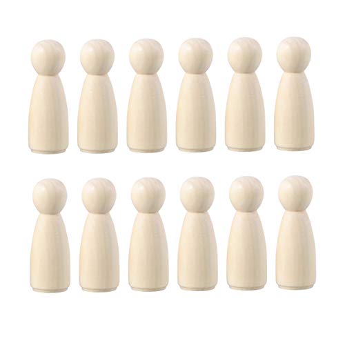 Kisangel 20pcs DIY Peg Doll Angel Wood Bodies Unfinished Wooden Peg People for Crafting People Shapes for Arts and Crafts 65mm - WoodArtSupply