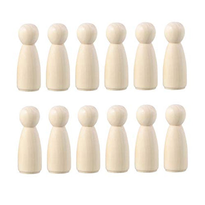 Kisangel 20pcs DIY Peg Doll Angel Wood Bodies Unfinished Wooden Peg People for Crafting People Shapes for Arts and Crafts 65mm