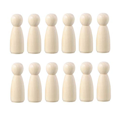 Kisangel 20pcs DIY Peg Doll Angel Wood Bodies Unfinished Wooden Peg People for Crafting People Shapes for Arts and Crafts 65mm Kisangel