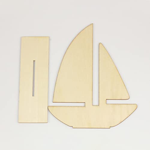 EXCEART 10 Pcs Unfinished Wooden Sailboat Models Nautical Wood Cutouts Nautical Ocean Theme Sailboat Decor for Home School DIY Crafts Projects