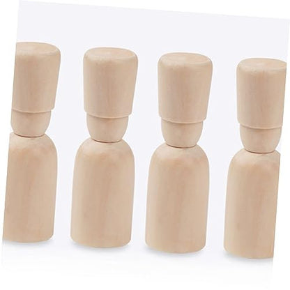VILLCASE 10pcs Doodle Wooden Man Wooden People Pegs Wood Doll Bodies Woman Peg Doll Supplies Unfinished Peg Bodies Craft Peg Doll Hand-Painted Wooden