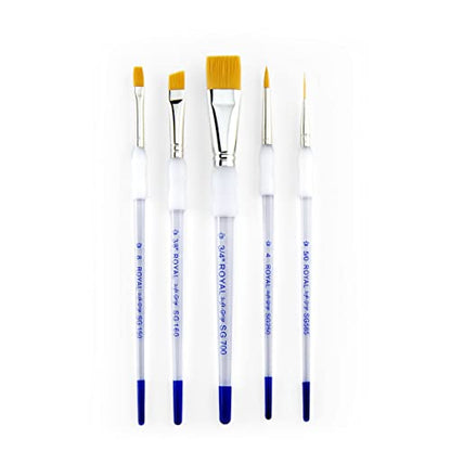 Royal & Langnickel Soft Grip Paint Brushes (5 Piece Brush Set) - WoodArtSupply