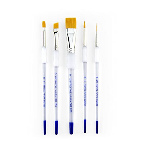 Royal & Langnickel Soft Grip Paint Brushes (5 Piece Brush Set) - WoodArtSupply