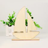 EXCEART 10 Pcs Unfinished Wooden Sailboat Models Nautical Wood Cutouts Nautical Ocean Theme Sailboat Decor for Home School DIY Crafts Projects EXCEART